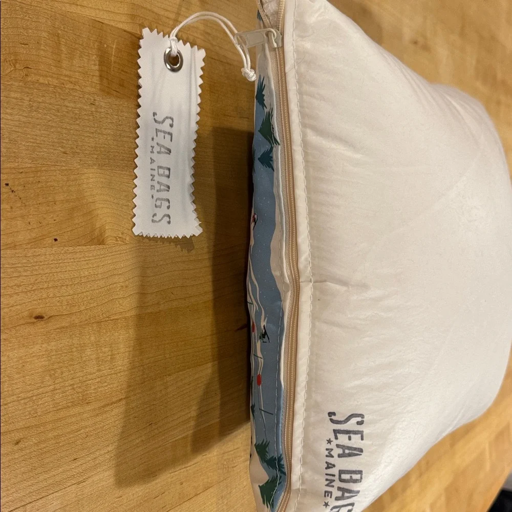 NWT SEA BAGS OF MAINE Winter Sports Pillow. Recycled sail cloth. Sporty fun!